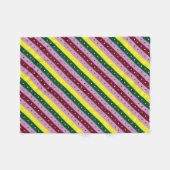 Een veelkleurig gestreept patroon met stippen fleece deken (Voorkant (Horizontaal))