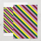 Een veelkleurig gestreept patroon met stippen kaart (Voorkant / Achterkant)