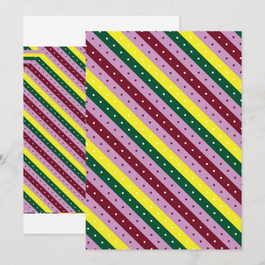 Een veelkleurig gestreept patroon met stippen kaart (Voorkant / Achterkant)