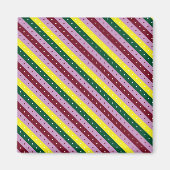 Een veelkleurig gestreept patroon met stippen magneet (Voorkant)