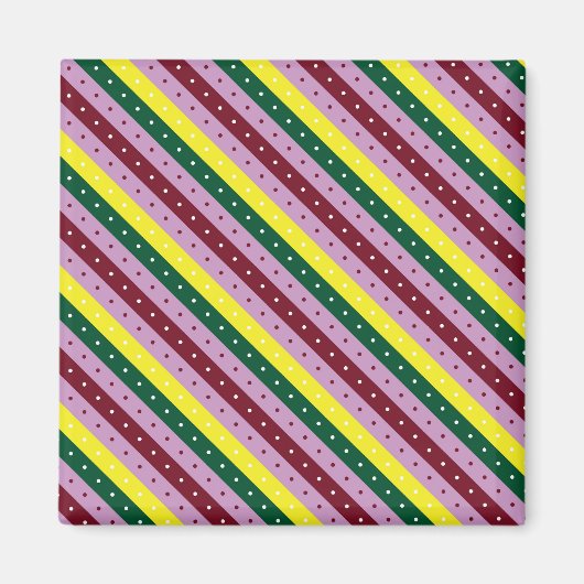 Een veelkleurig gestreept patroon met stippen magneet (Voorkant)