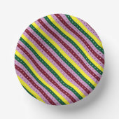 Een veelkleurig gestreept patroon met stippen papieren kommen (Voorkant)