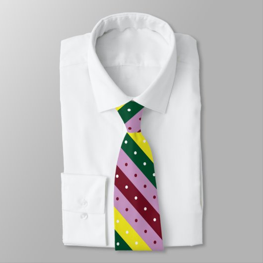 Een veelkleurig gestreept patroon met stippen stropdas (Gebonden)