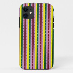 Een veelkleurige gestreepte achtergrond met stippe Case-Mate iPhone case