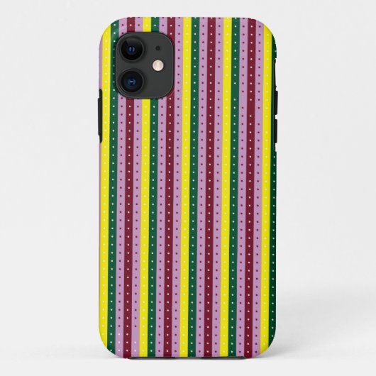 Een veelkleurige gestreepte achtergrond met stippe Case-Mate iPhone case (Achterkant)