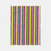 Een veelkleurige gestreepte achtergrond met stippe fleece deken (Voorkant)