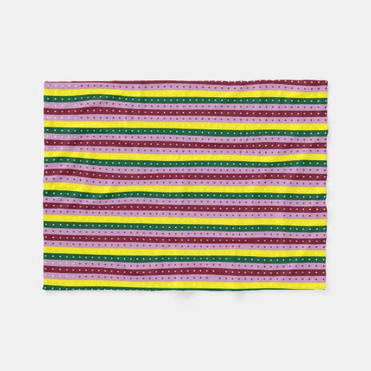 Een veelkleurige gestreepte achtergrond met stippe fleece deken (Voorkant (Horizontaal))