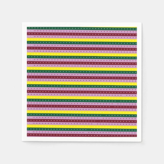 Een veelkleurige gestreepte achtergrond met stippe servet (Voorkant)