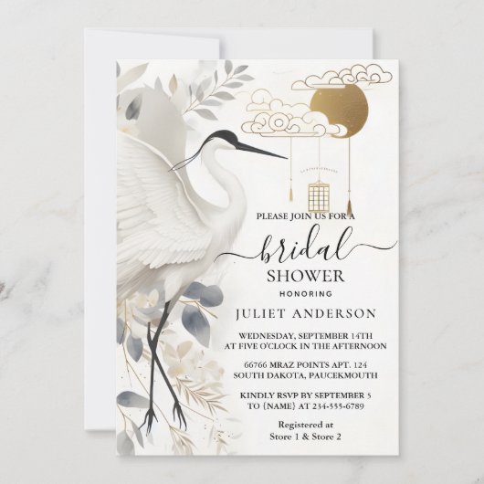 Een veer Aziatische Sky Cloud Crane Fun Vrijgezell Kaart (Voorkant)