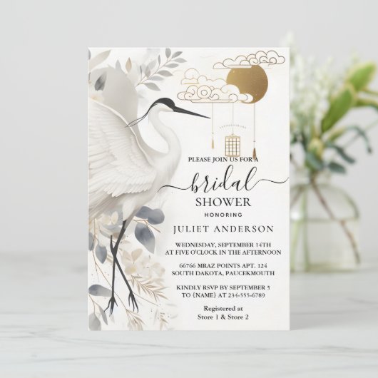 Een veer Aziatische Sky Cloud Crane Fun Vrijgezell Kaart (Staand voorkant)