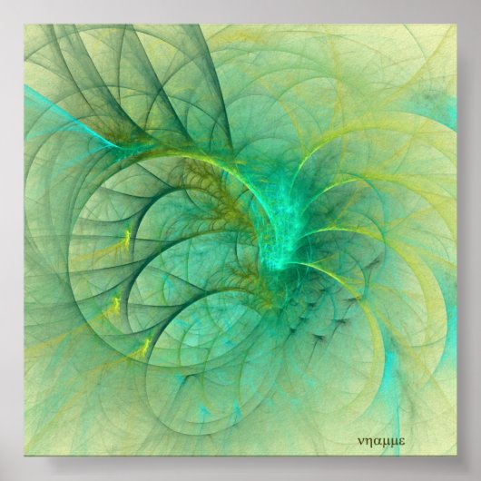 Een veer in haar pet (groen) poster (Voorkant)