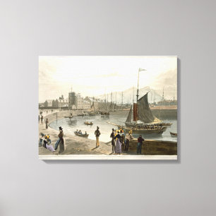 Een veerboot die op Leith aankomt, van 'A Voyage R Canvas Afdruk