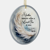 Een veertje verschijnt in het geheugen keramisch ornament (Rechts)