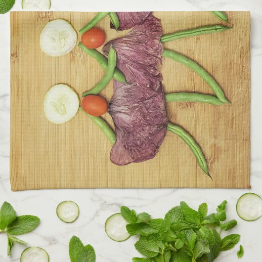 Een VegARTable Chorus lijn keukenhanddoek (Gevouwen)