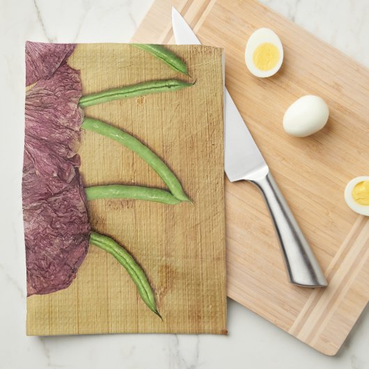 Een VegARTable Chorus lijn keukenhanddoek (Quarter Fold)