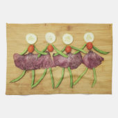 Een VegARTable Chorus lijn keukenhanddoek (Horizontaal)