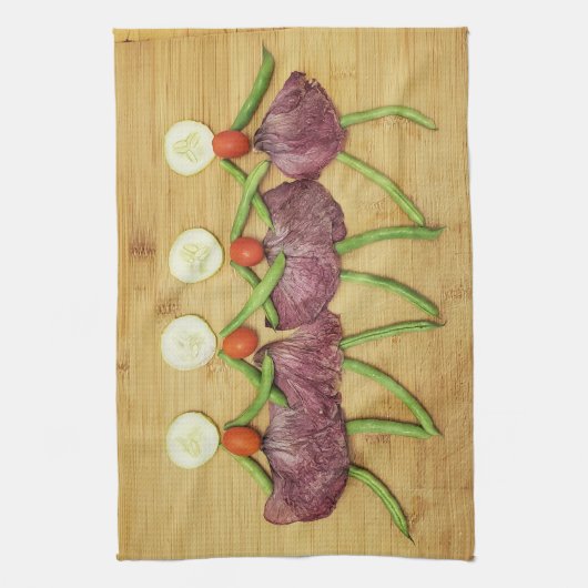 Een VegARTable Chorus lijn keukenhanddoek (Verticaal)