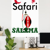 Een veilige, mooie safari reis maken poster (Thuiskantoor)