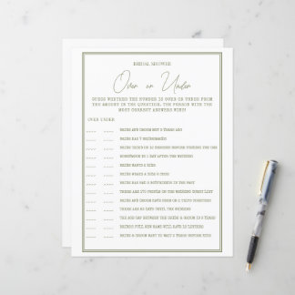 Een vel papier voor een vrijgezellenfeest.