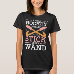 Een veld hockey meisjes stok is haar toverstokje v t-shirt