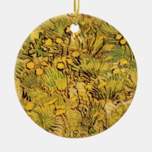 Een veld met gele bloemen door Vincent van Gogh Keramisch Ornament