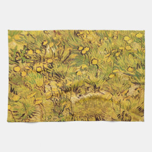 Een veld met gele bloemen door Vincent van Gogh Theedoek