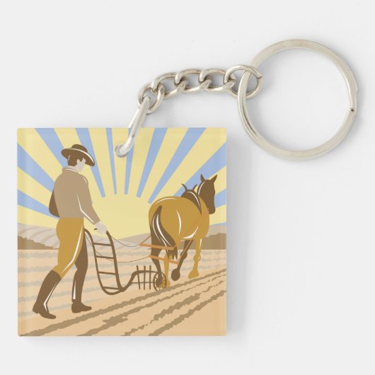 Een veld stromen sleutelhanger (Achterkant)