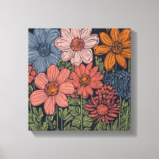 Een veld van bloei canvas afdruk (Voorkant)