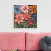 Een veld van bloei canvas afdruk (Insitu (Woonkamer))