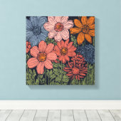 Een veld van bloei canvas afdruk (Insitu (Houten vloer))