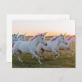 Een veld van eenhoorns briefkaart (Voorkant / Achterkant)