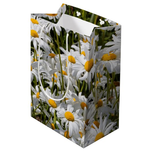 Een veld van Oxeye Daisies Medium Cadeauzakje (Achterkant Gekanteld)