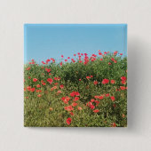 Een veld van papaverbloemen vierkante button 5,1 cm (Voorkant)