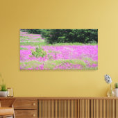 Een veld van roze veer-wildbloemen canvas afdruk (Insitu (Woonkamer))