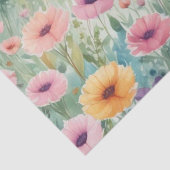 : Een veld van wilde bloemen in waterverf decoupag Tissuepapier (Detail)