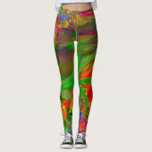 Een veld van Wilde Flowers Psychedelic Leggings (Voorkant)