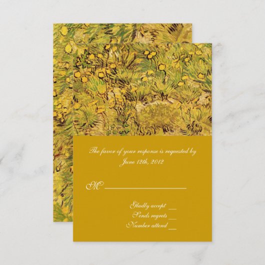 Een veld van Yellower Flowers RSVP Vincent Van Gog (Voorkant / Achterkant)