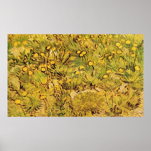 Een veld van Yellower Flowers, Vincent Van Gogh Poster (Voorkant)