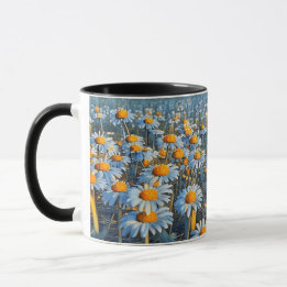 Een veld vol bloeiende camomiles - Coffee Mok