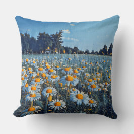 Een veld vol bloeiende kamille kussen