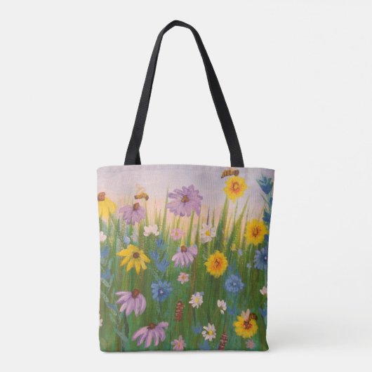 Een veld vol wilde bloemen tote bag (Achterkant)