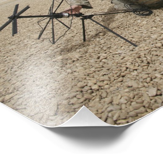 Een veldradiooperator foto afdruk (Hoek)