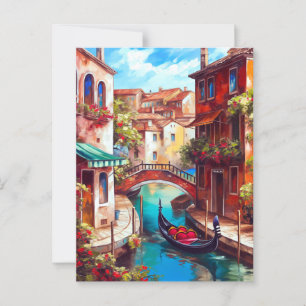 Een Venetiaanse droom   Gondel op het Canal Grande Briefkaart