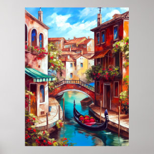 Een Venetiaanse droom Gondel op het Grand Canal Poster