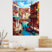 Een Venetiaanse droom | Gondel op het Grand Canal Poster (Keuken)
