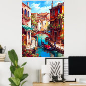 Een Venetiaanse droom | Gondel op het Grand Canal Poster (Thuiskantoor)