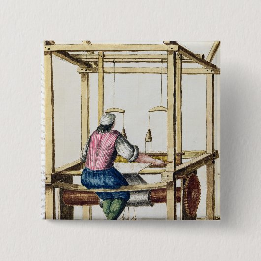 Een Venetiaanse Weaver Vierkante Button 5,1 Cm (Voorkant)