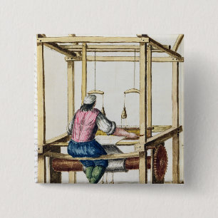 Een Venetiaanse Weaver Vierkante Button 5,1 Cm