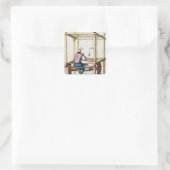 Een Venetiaanse Weaver Vierkante Sticker (Tas)
