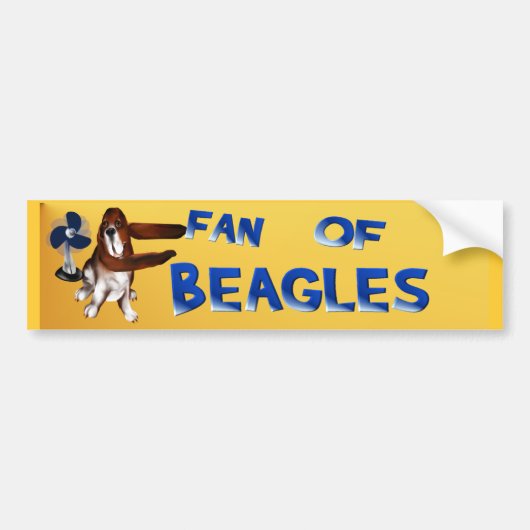 Een ventilator van de Bumpersticker van beagles (Voorkant)